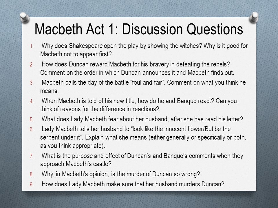 best in response to macbeth questions the witches