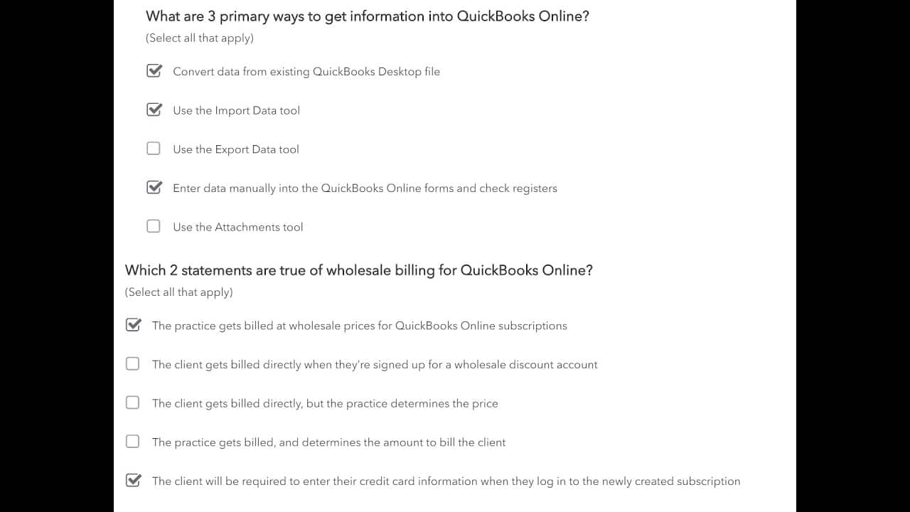 best intuit certified bookkeeping professional exam questions