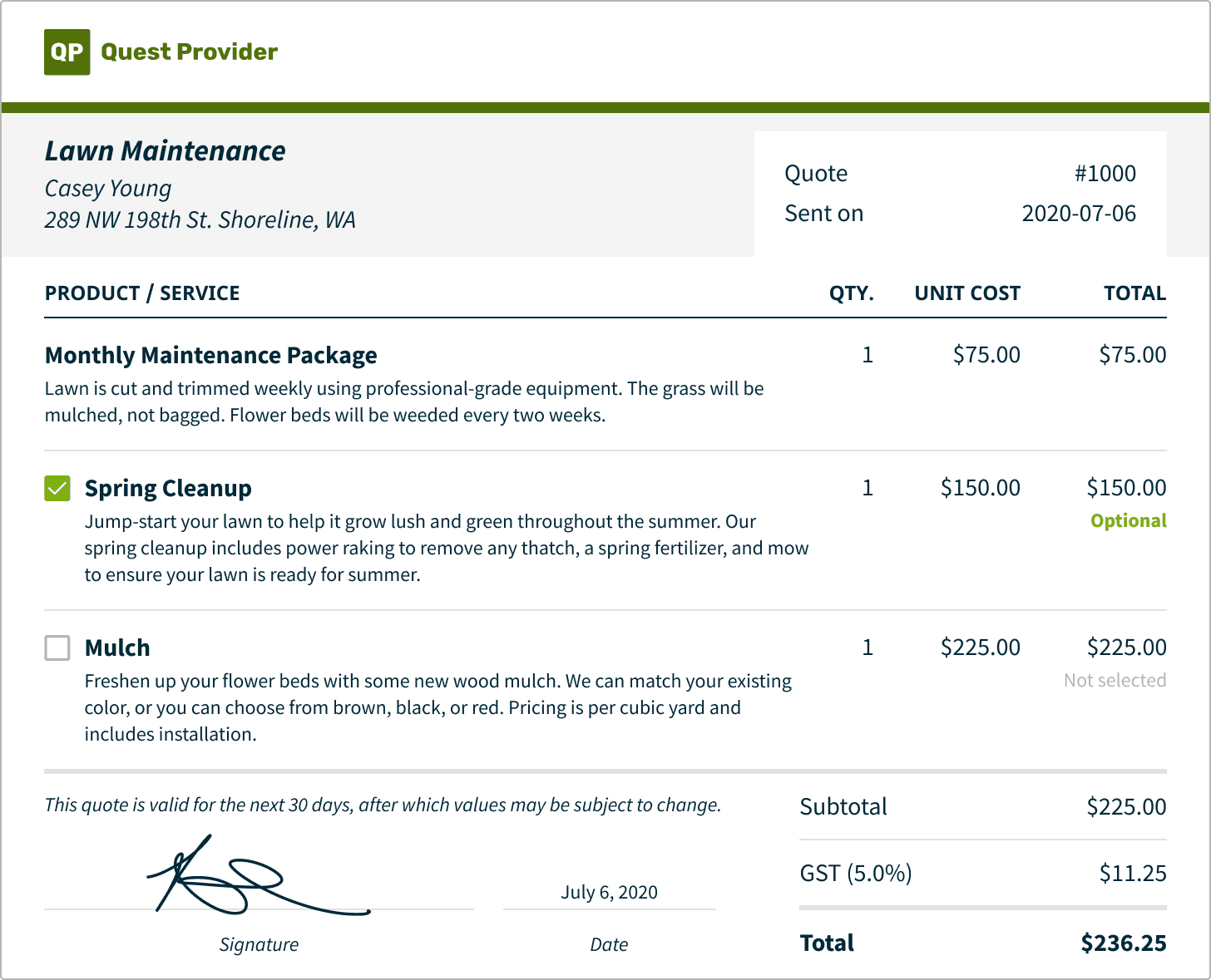 best invoice quotes