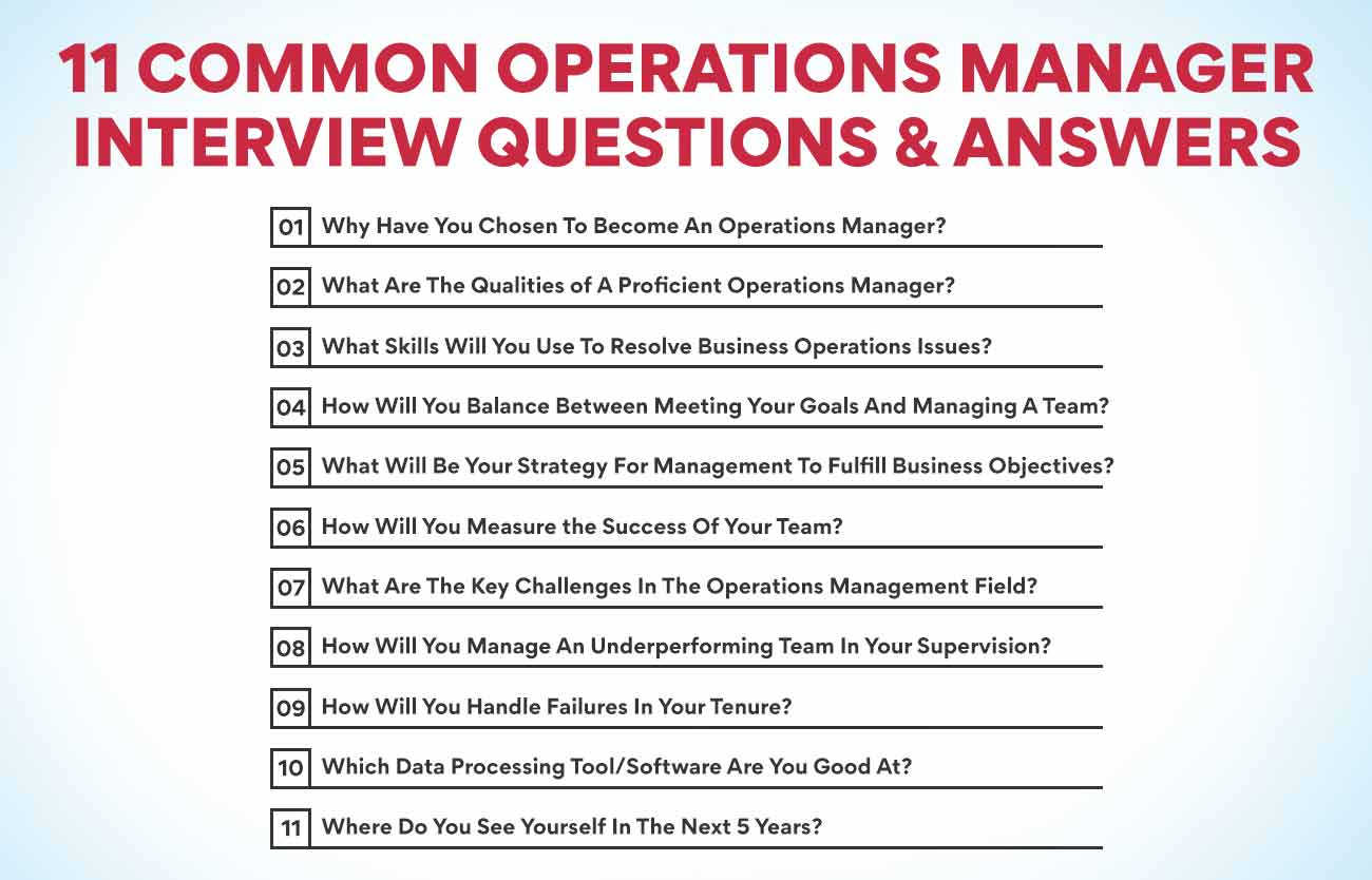 best it operations manager interview questions