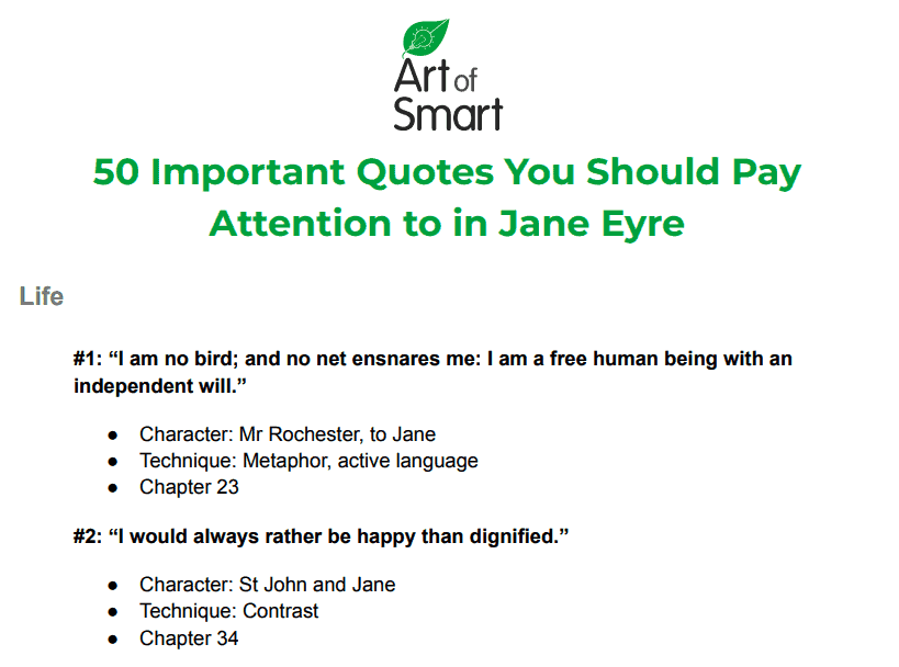 best jane eyre quotes by chapter