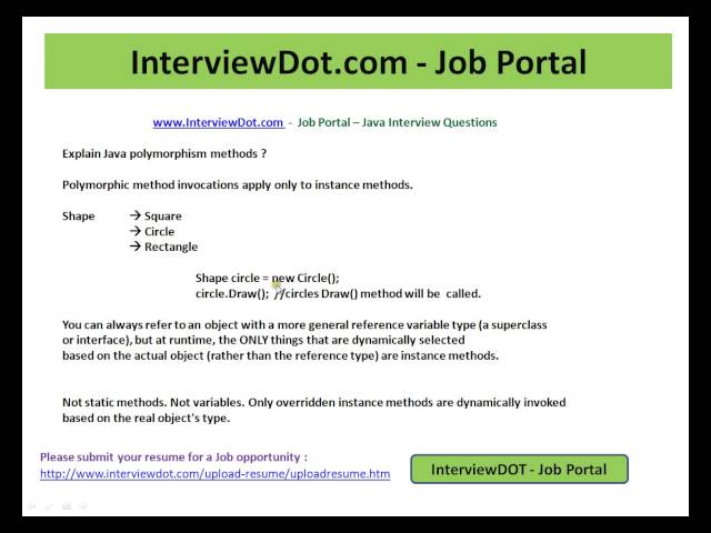 best java polymorphism interview questions