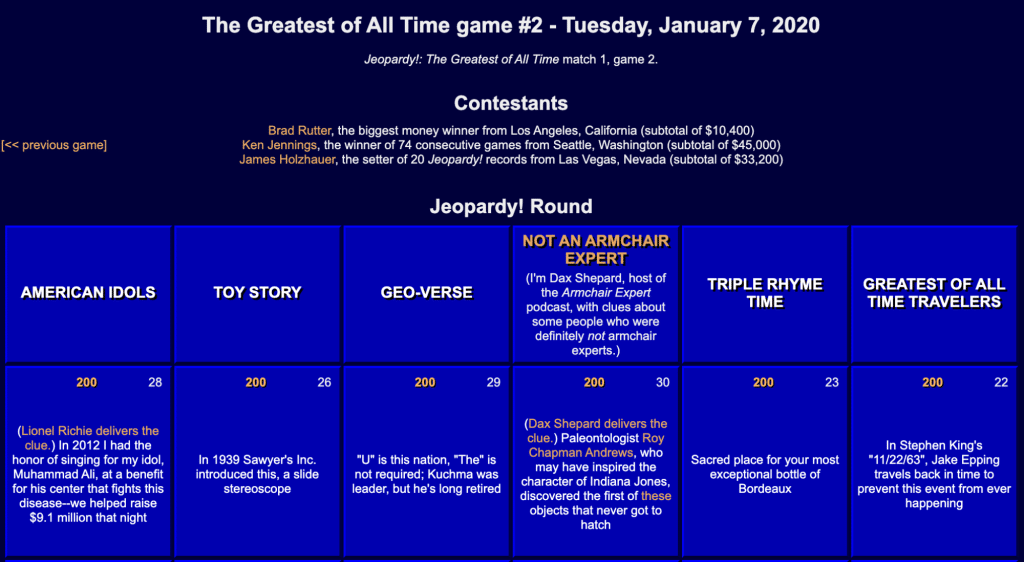 best jeopardy questions database