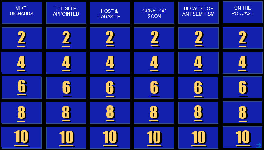 best jeopardy topics and questions