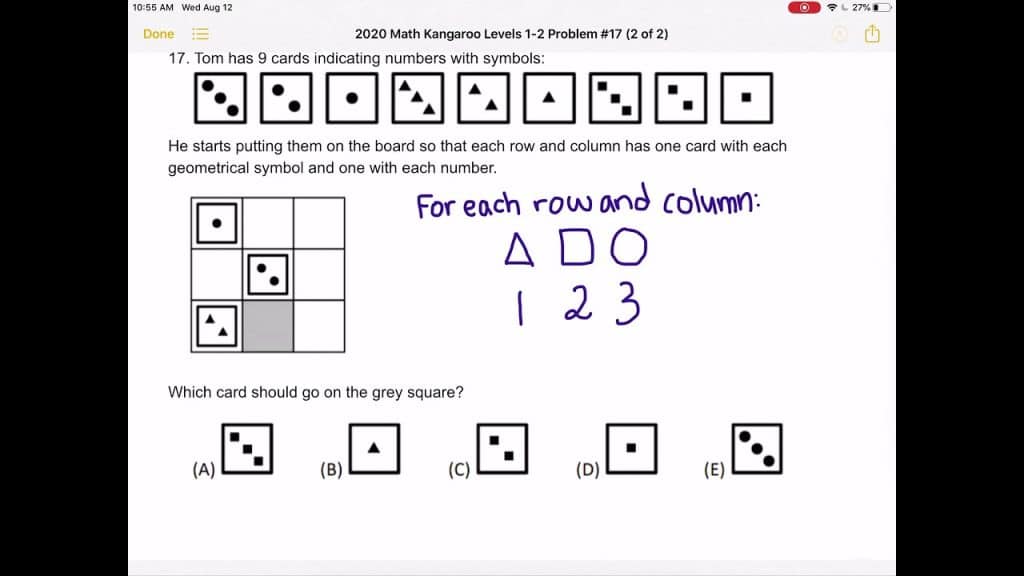 best kangaroo math questions