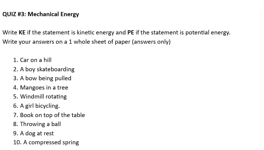 best kinetic energy questions and answers