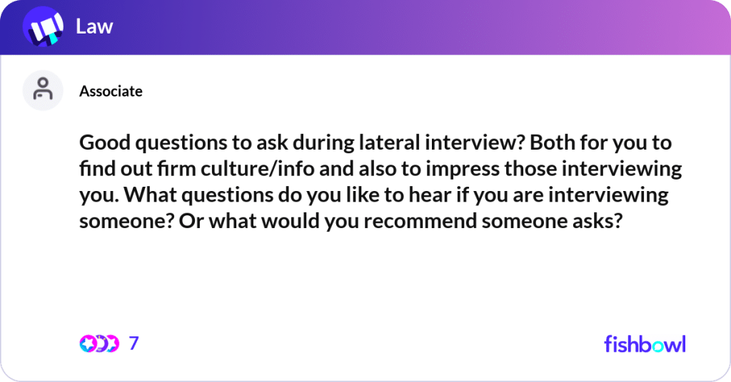 best lateral attorney interview questions