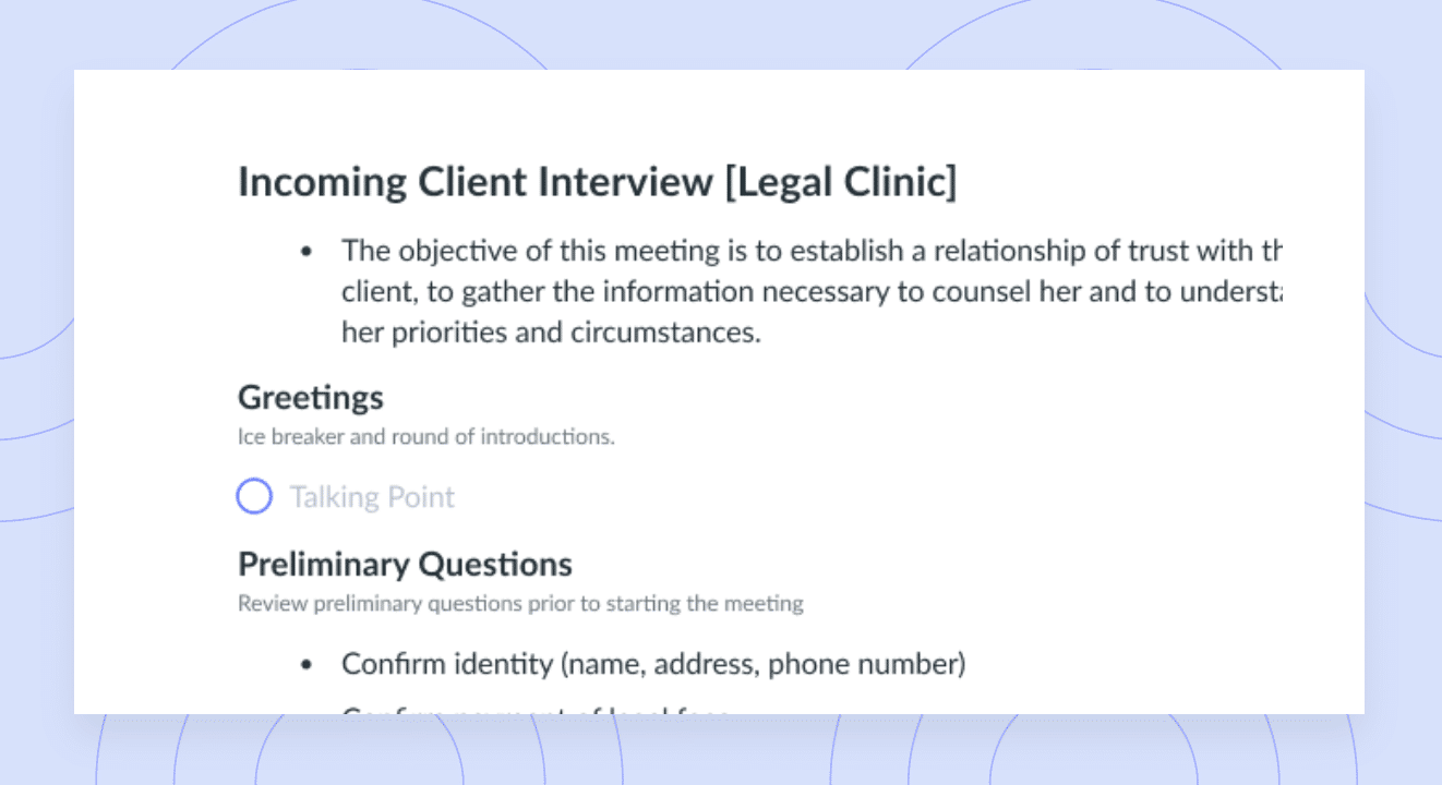 best lawyer client interview questions sample