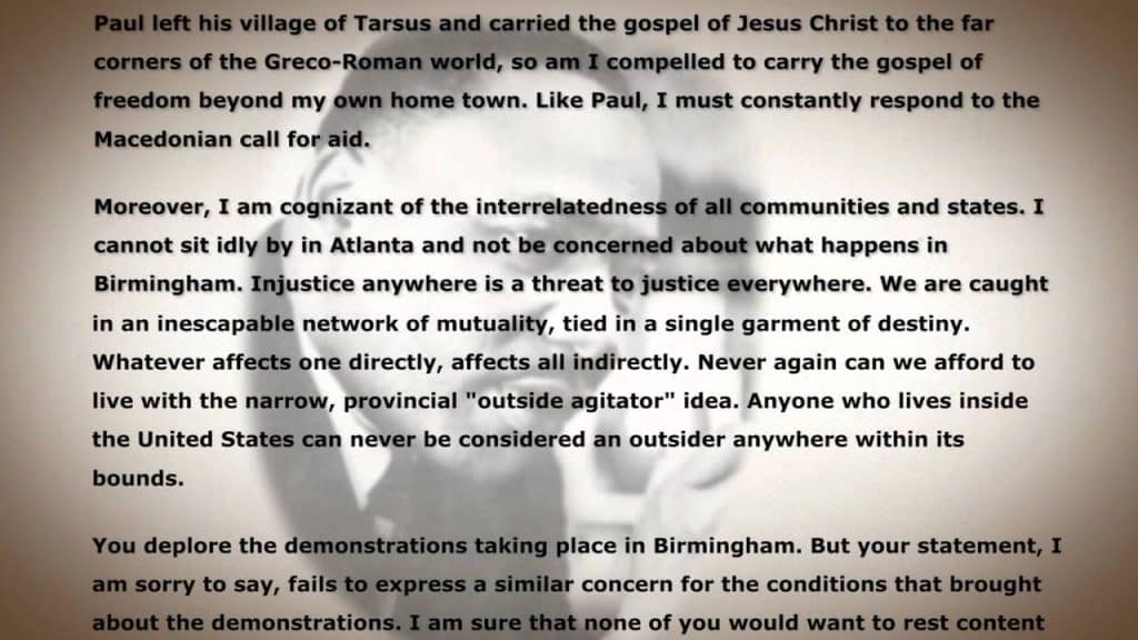 best letter from birmingham jail questions