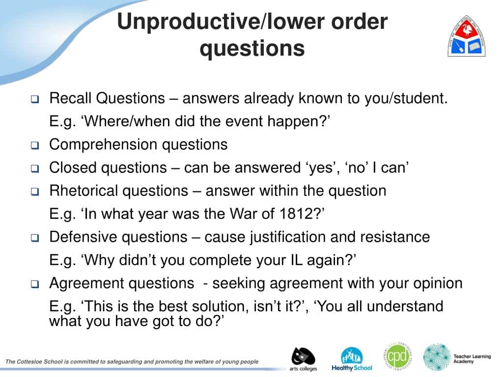 best lower order questions
