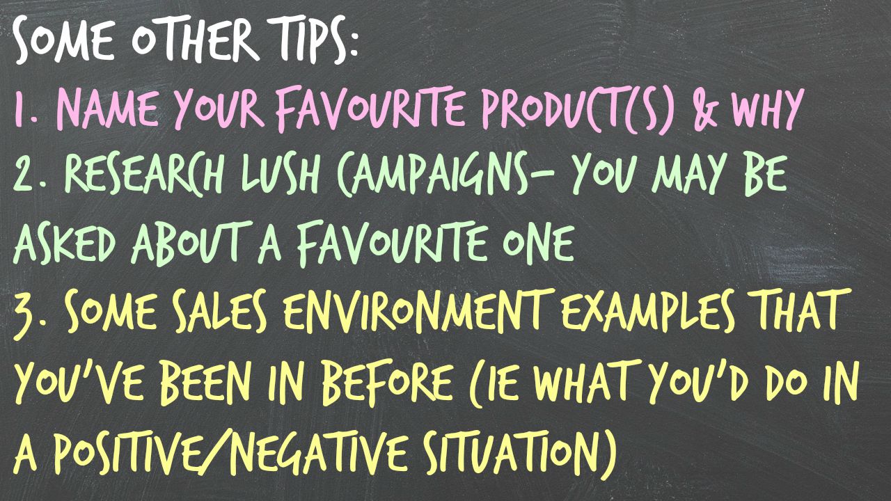best lush interview questions