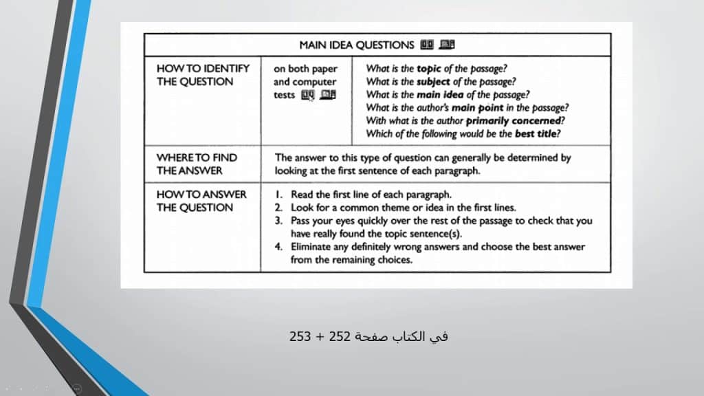 best main idea questions