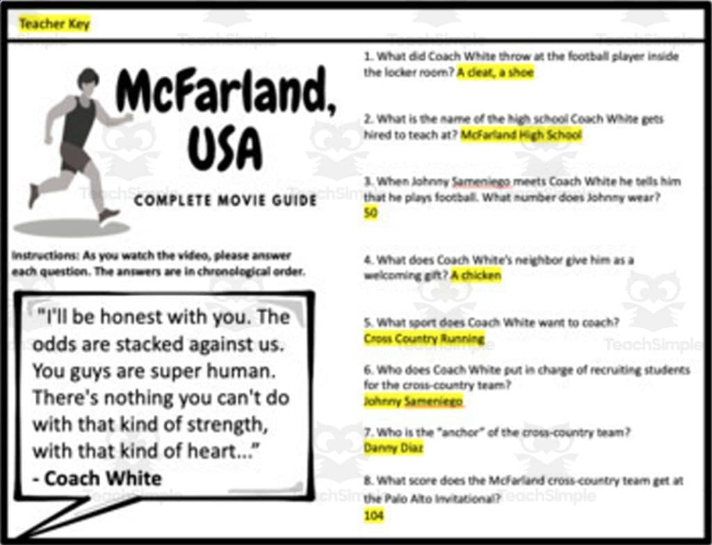 best mcfarland usa questions