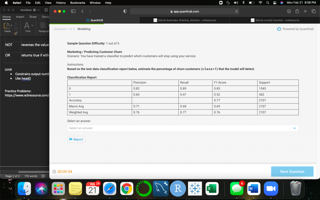 best mckinsey quanthub test questions