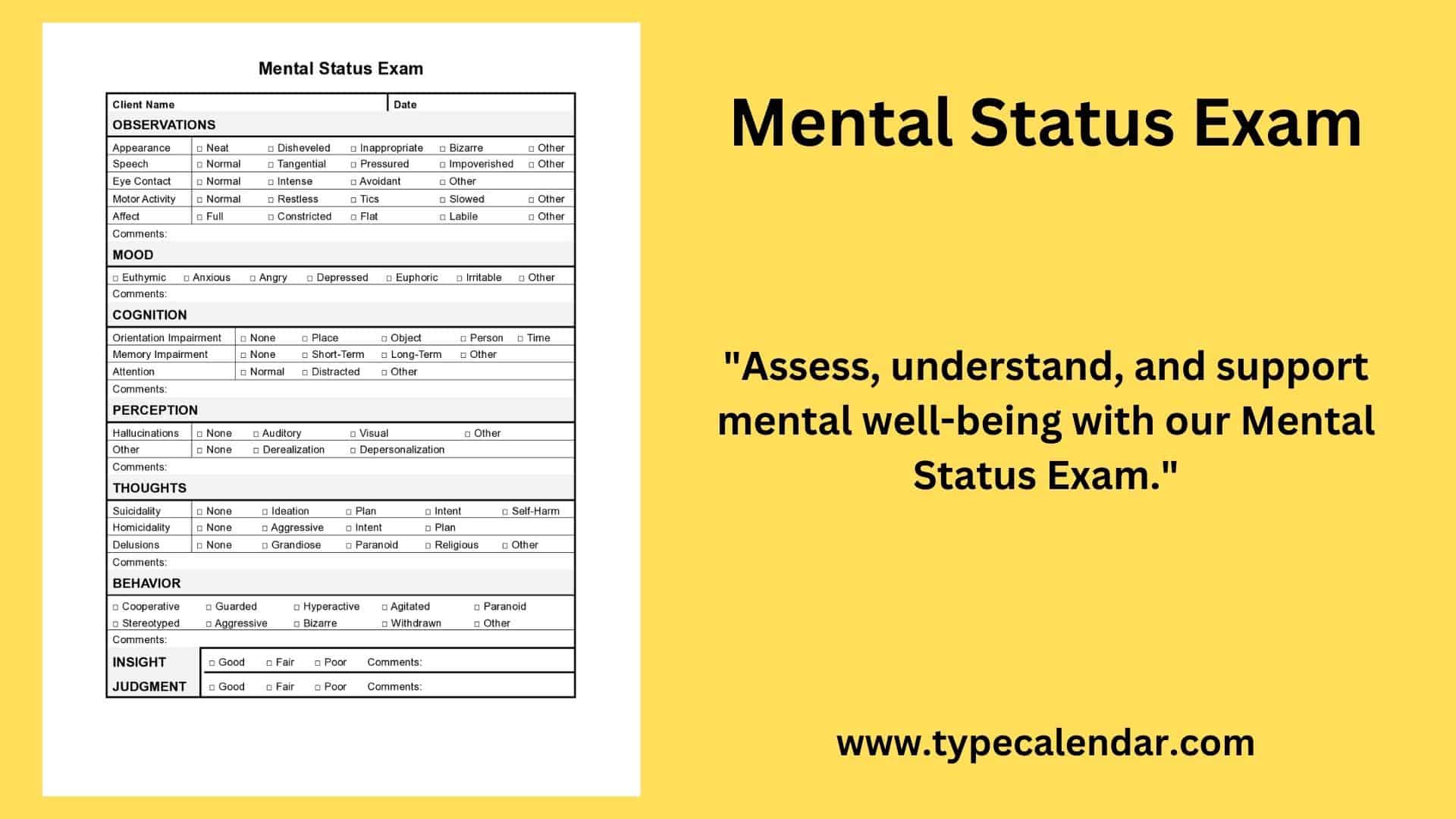 best mental status exam questions for disability