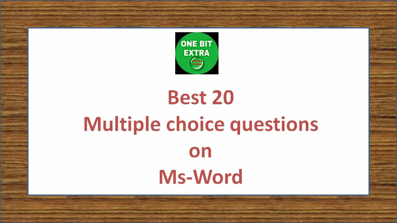 best microsoft word questions