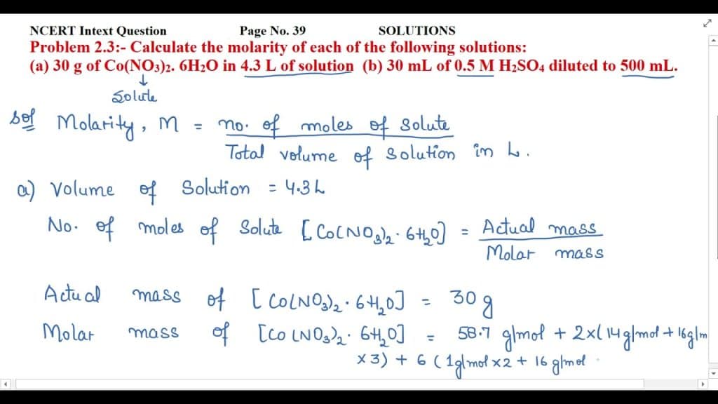 best molarity practice questions
