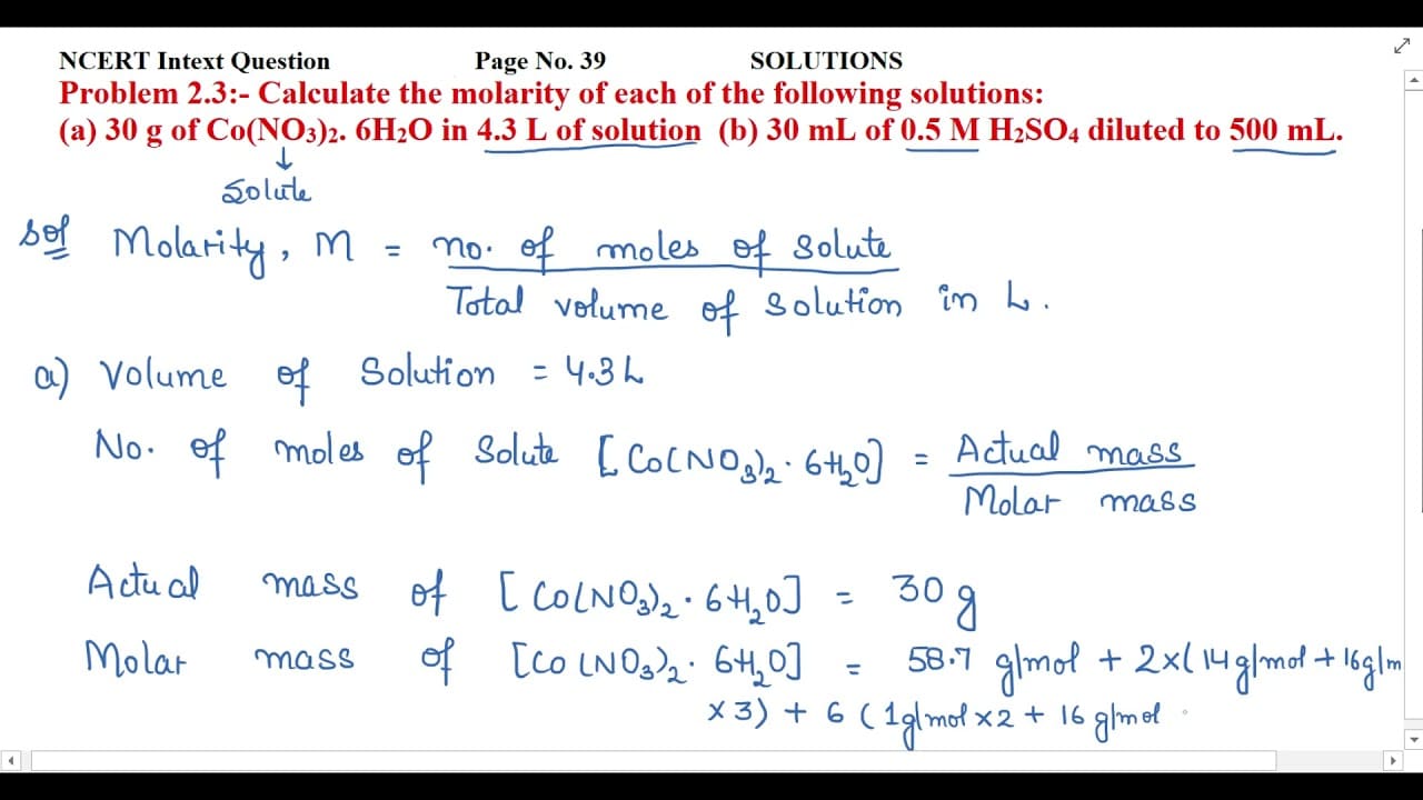 best molarity practice questions
