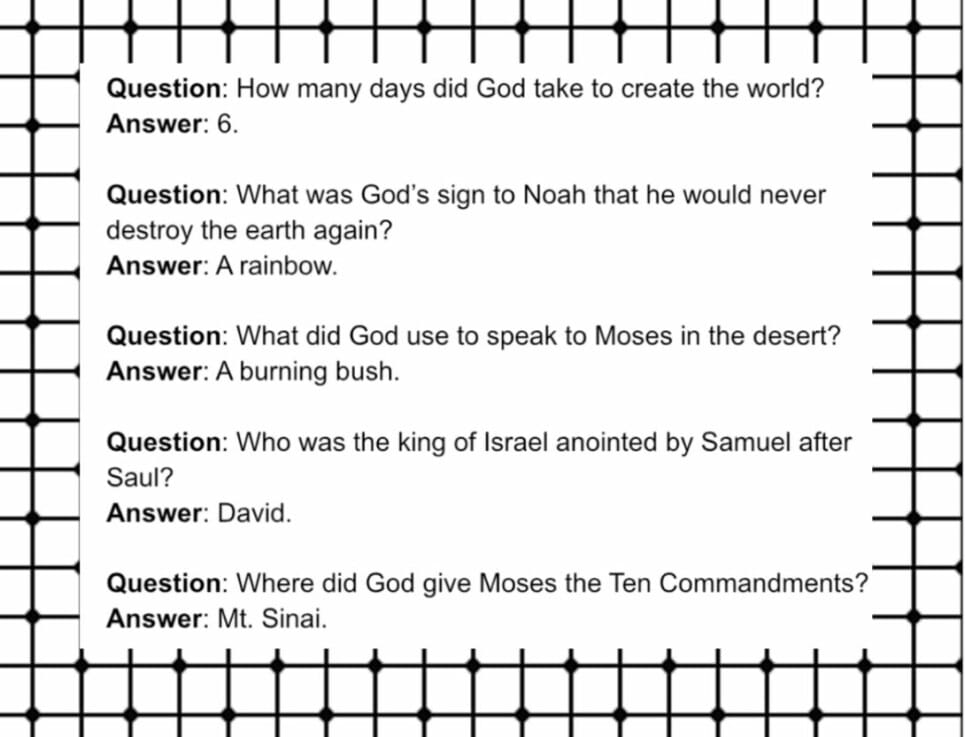 best multiple choice bible questions