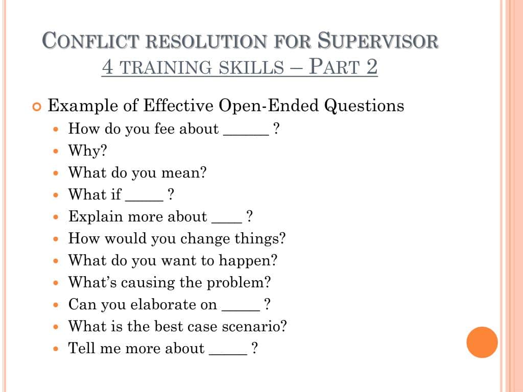 best open ended questions for conflict resolution