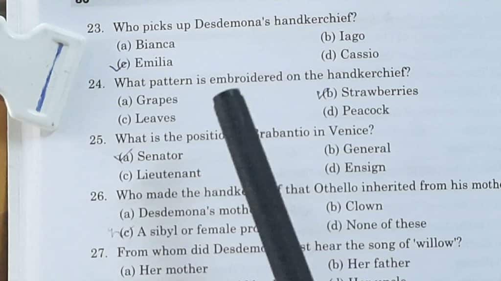 best othello questions and answers