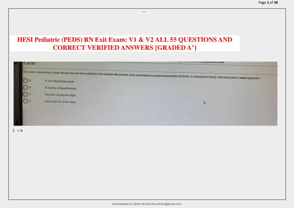 best pediatric hesi questions