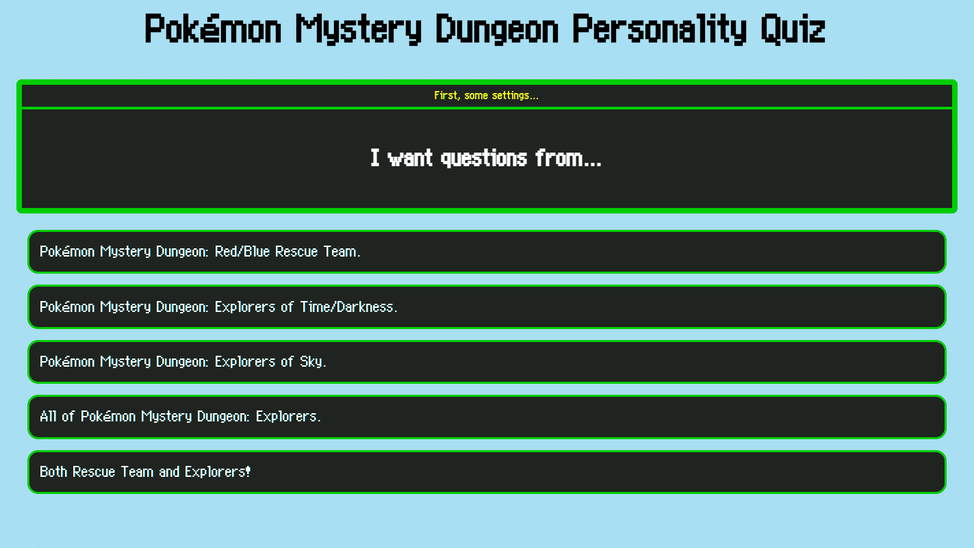 best pokemon mystery dungeon questions