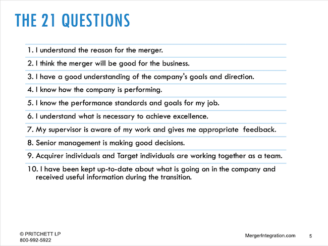 best post acquisition employee survey questions