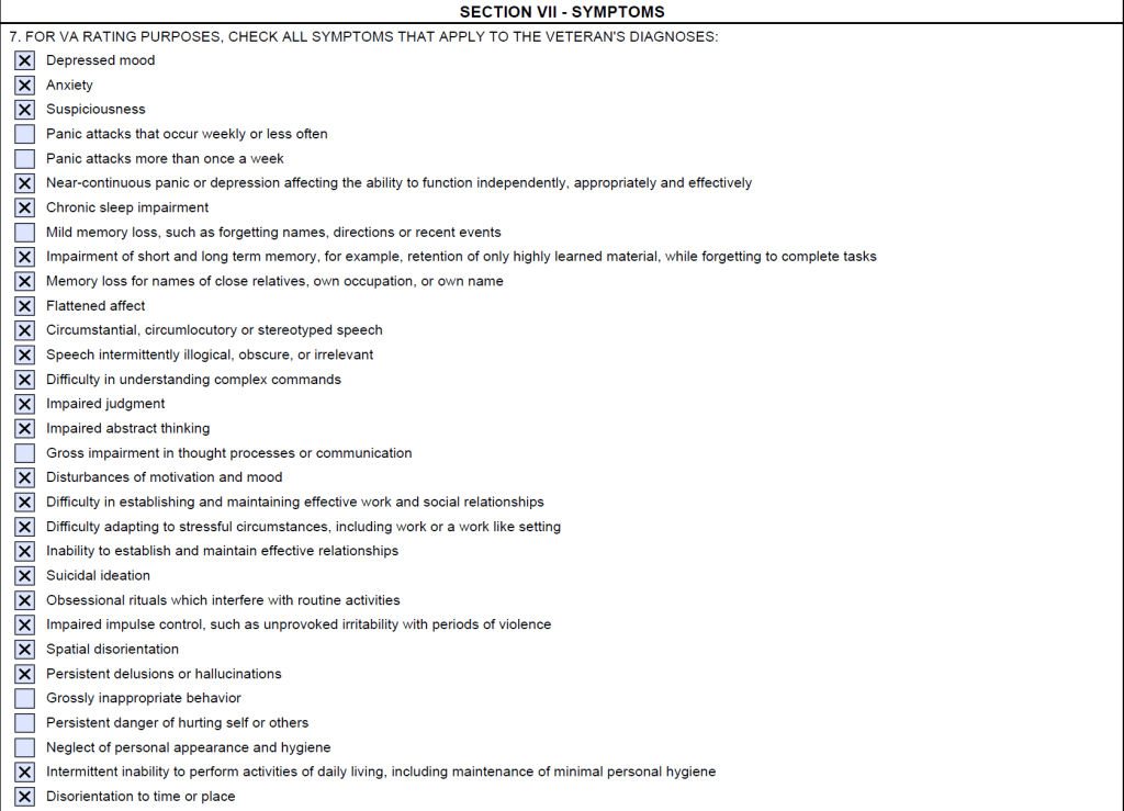 best ptsd dbq questions