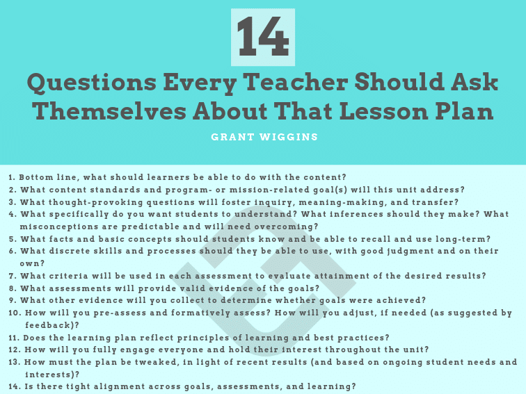 best questions about lesson planning