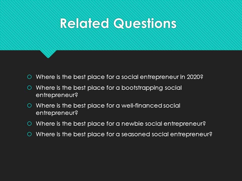 best questions about social entrepreneurship