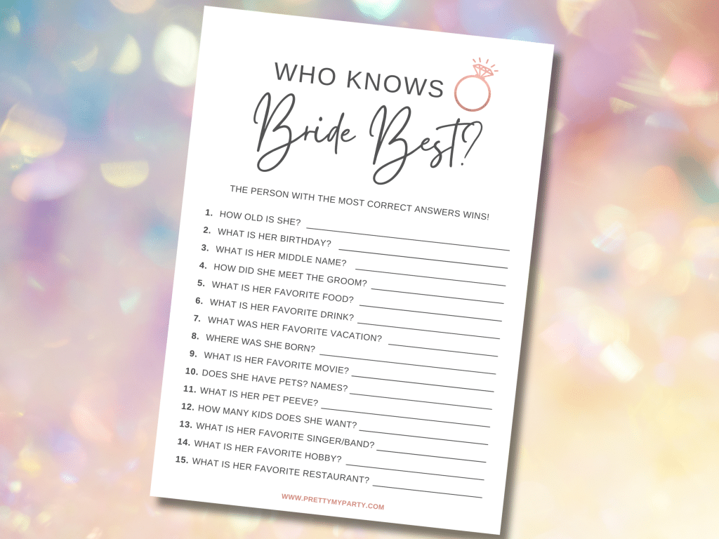 best questions about the bride and groom