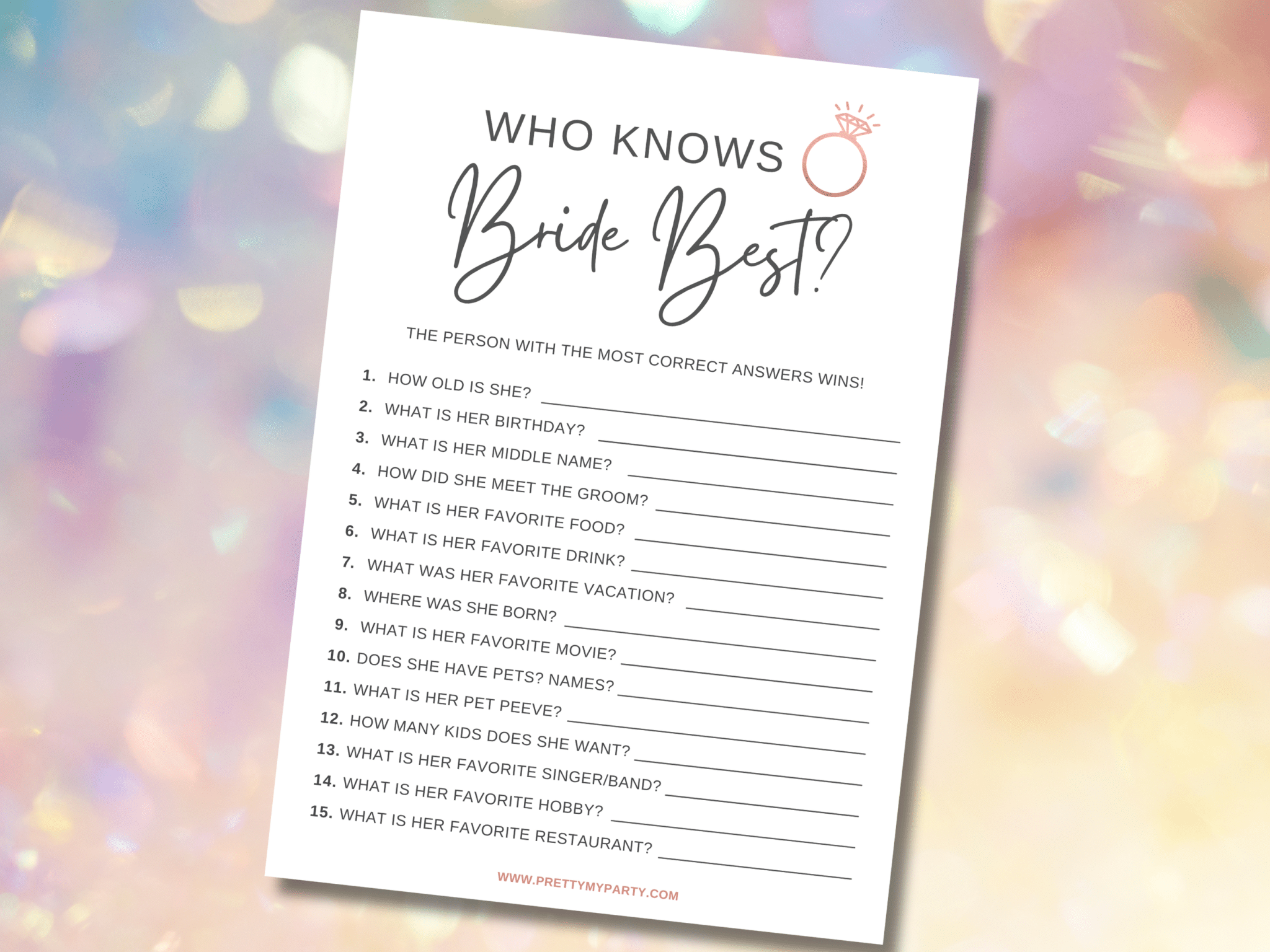 best questions about the bride and groom