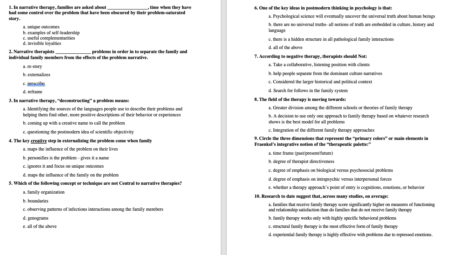 best questions for family therapy