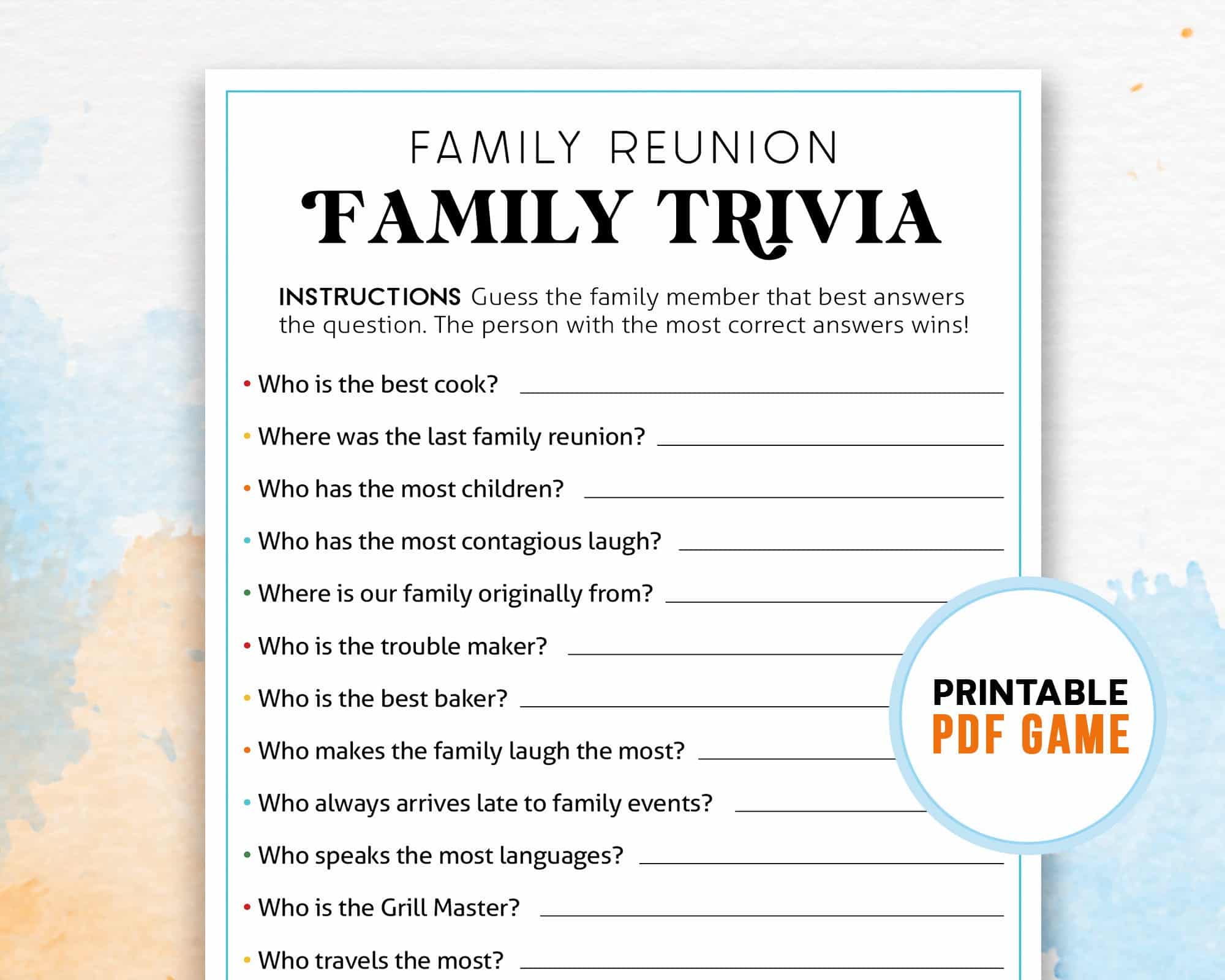 best questions for family