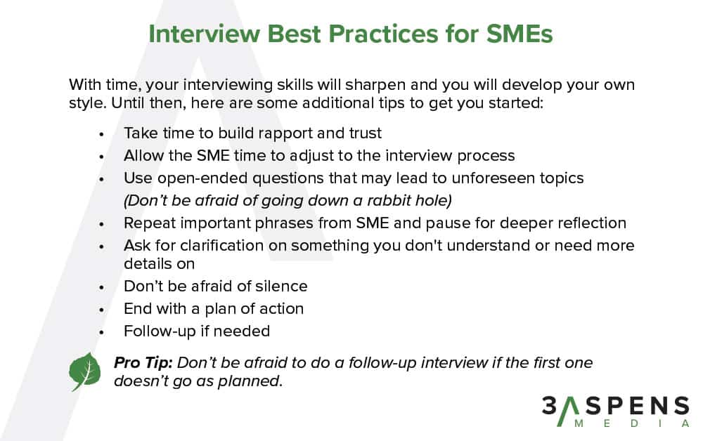 best questions for subject matter experts