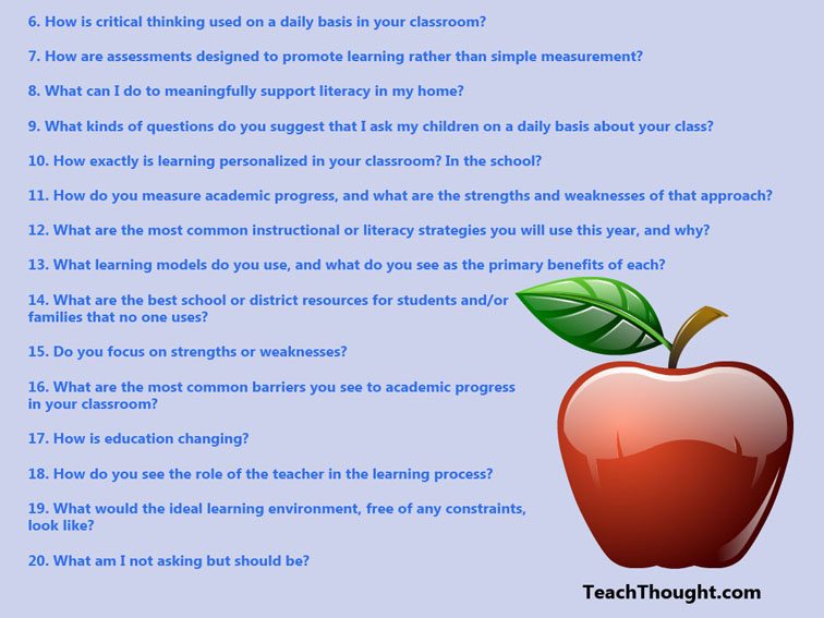 best questions for teacher about child progress
