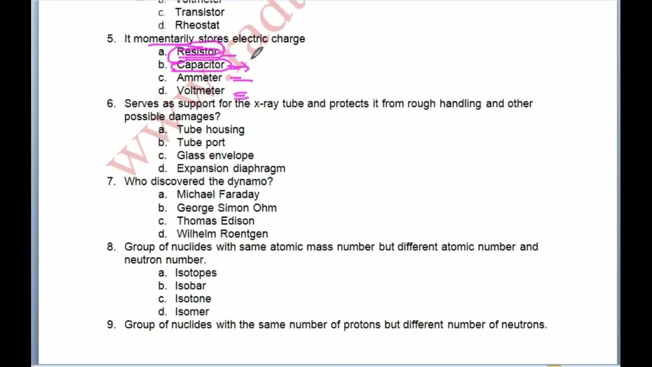 best radiologic technologist exam questions and answers