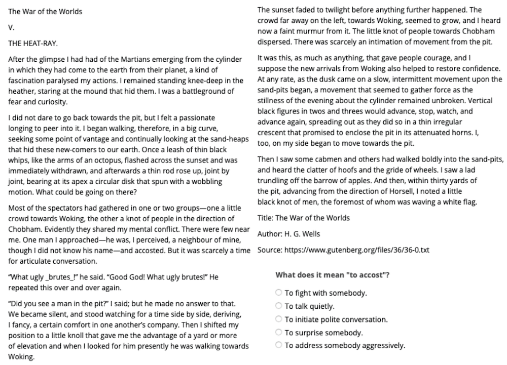 best reading comprehension questions