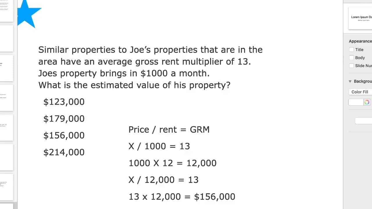 best real estate practice math questions