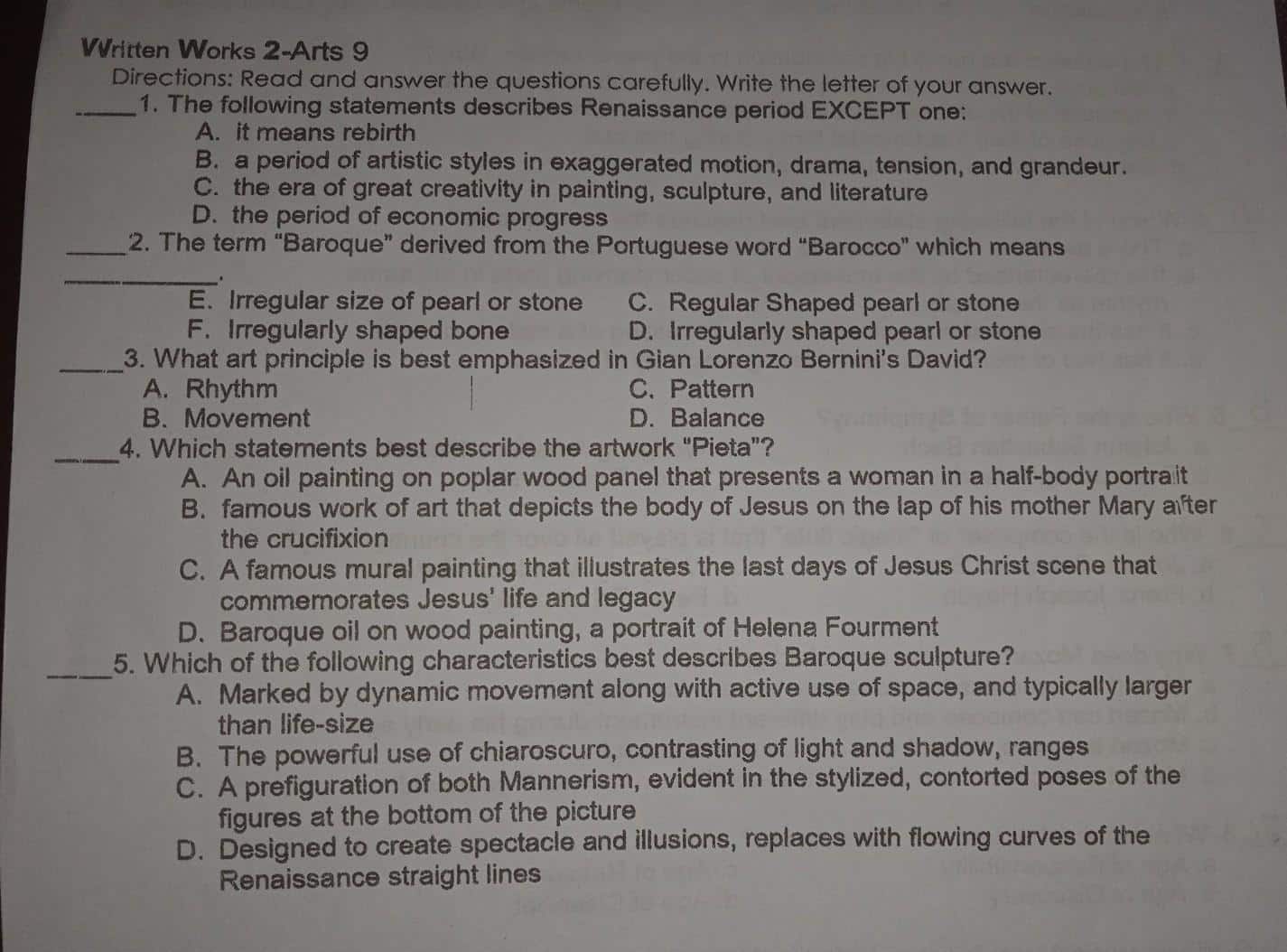 best renaissance questions and answers