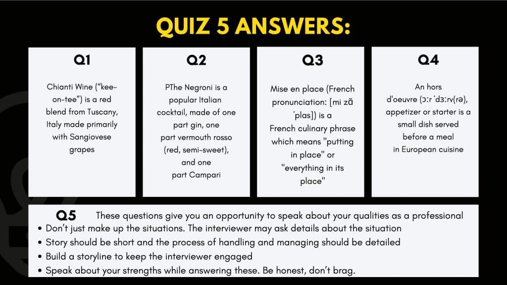 best restaurant server test questions