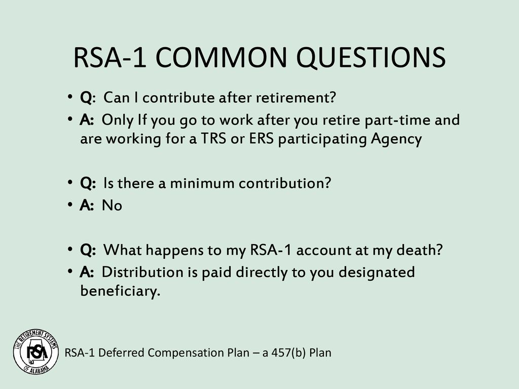 best rsa retirement questions