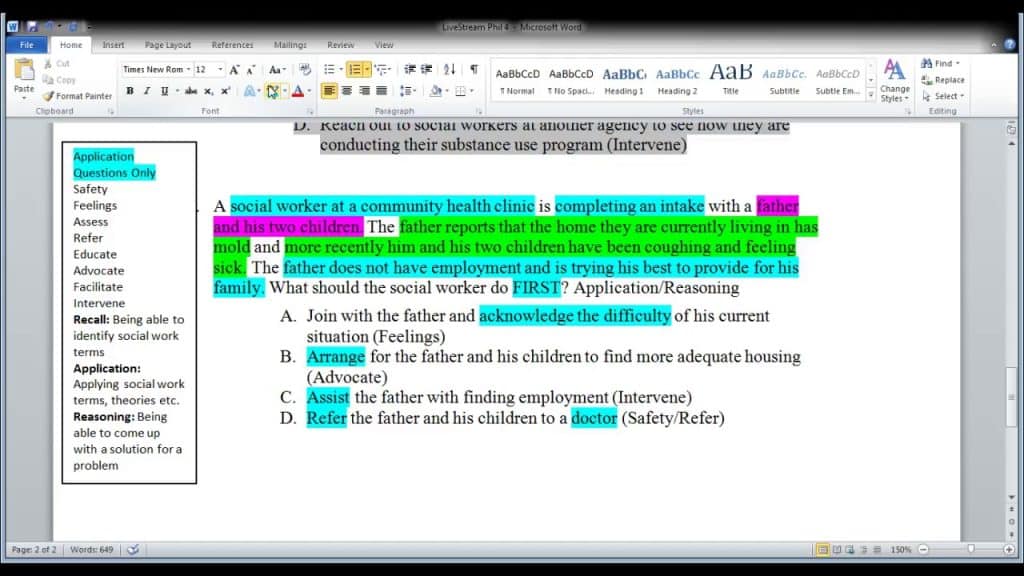 best sample social work exam questions