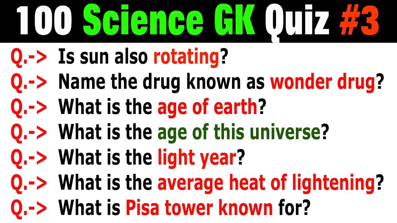 best science quiz questions
