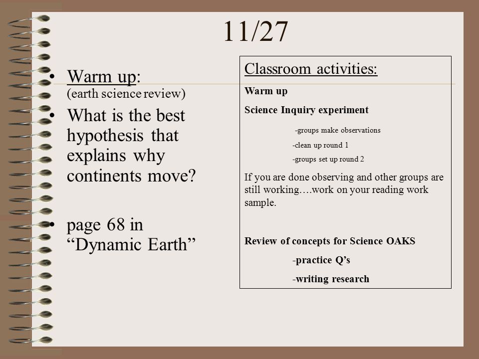 best science warm up questions