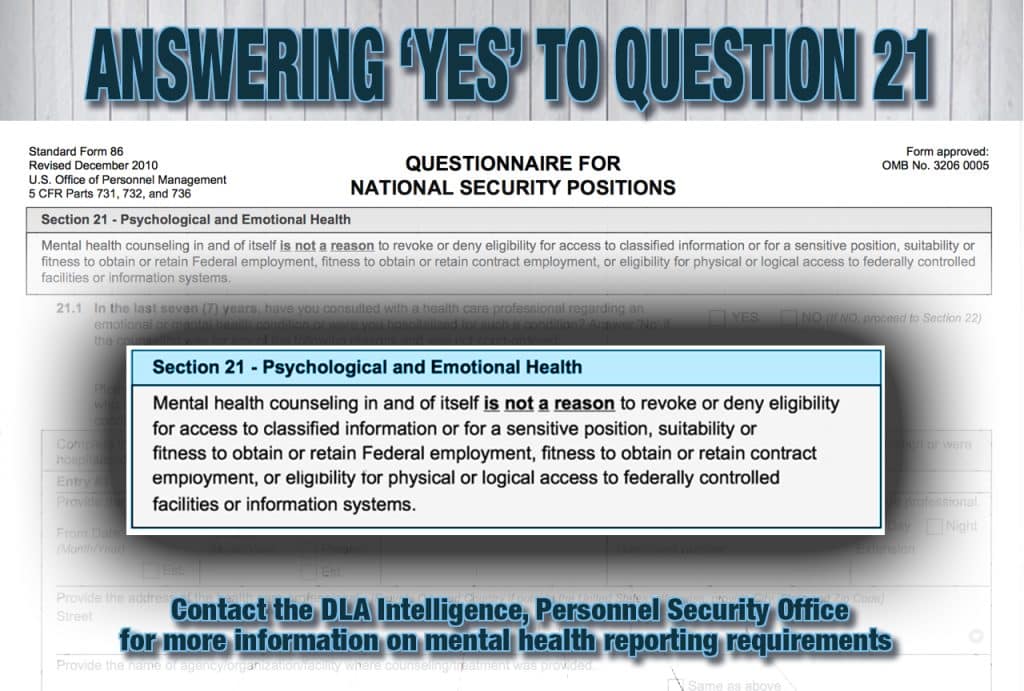 best sf86 mental health questions