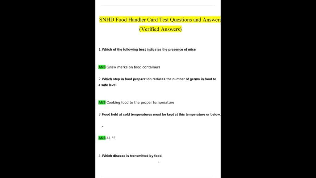 best snhd test questions