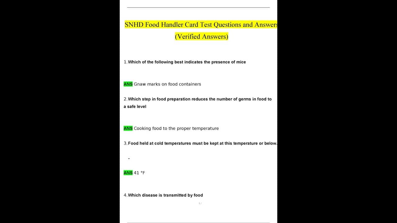best snhd test questions