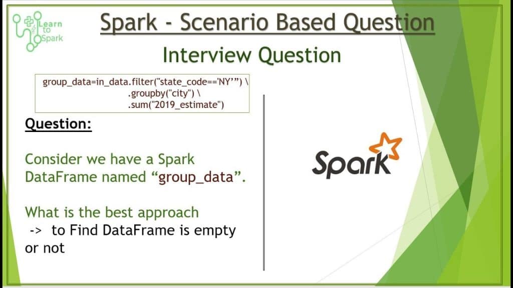 best spark interview questions scenario based